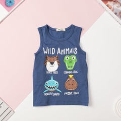H463 Áo cotton Bé trai sát nách in hình size 2/8T x24
