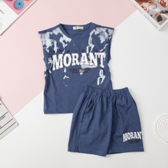 Bộ cotton Bé trai sát nách loang Morant size 10/16T