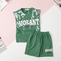 Bộ cotton Bé trai sát nách loang Morant size 10/16T