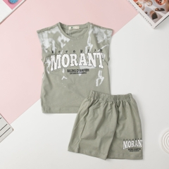 Bộ cotton Bé trai sát nách loang Morant size 10/16T