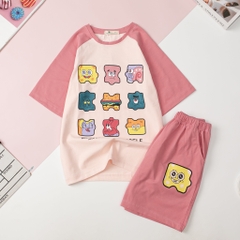 Bộ cotton BG ngắn tay phối ráp lăng 8/16 x24 H459