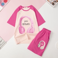 Bộ cotton BG ngắn tay phối ráp lăng 8/16 x24 H459