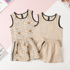 Bộ cotton BT sát nách có lé 1/7