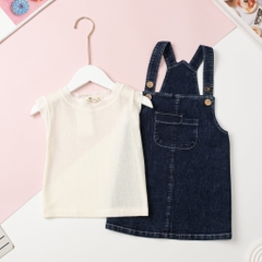 Set quần yếm kaki và áo phông 2/10