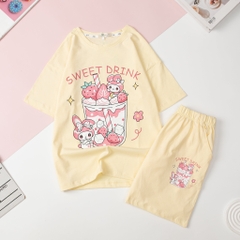 Bộ cotton BG ngắn tay phối ráp lăng 8/16 x24 H459