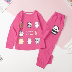 T402 Bộ Bé gái cotton thu đông vải dày size đại 8/16T