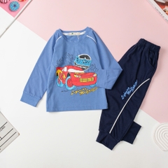 T403 Bộ cotton thu đông Bé trai dài tay size 2/8T