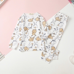 Bộ cotton thu đông trẻ em họa tiết size 3/10T