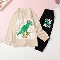 T406 Bộ cotton thu đông Bé trai size đại 8/16T