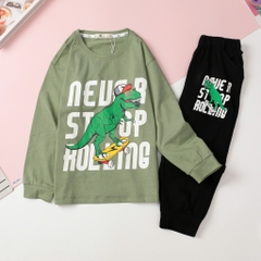 T406 Bộ cotton thu đông Bé trai size đại 8/16T