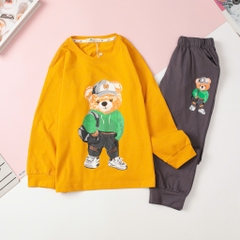 T406 Bộ cotton thu đông Bé trai size đại 8/16T