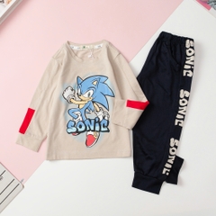 T403 Bộ cotton thu đông Bé trai dài tay size 2/8T