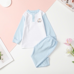T405 Bộ sơ sinh thu đông trơn màu size 6/36m