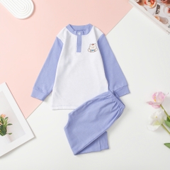 T405 Bộ sơ sinh thu đông trơn màu size 6/36m