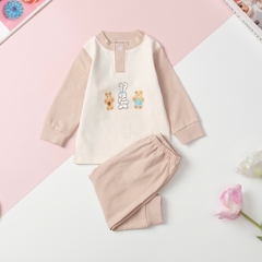 T405 Bộ sơ sinh thu đông trơn size 6/36 tháng