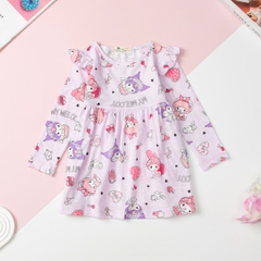 T412 Váy cotton thu đông Bé gái họa tiết 2/12T