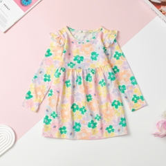 T412 Váy cotton thu đông Bé gái họa tiết 2/12T