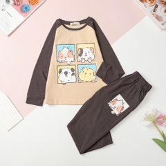 T402 Bộ Bé gái cotton thu đông vải dày size đại 8/16T