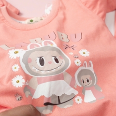 Bộ cotton thu đông Bé gái tay bèo LABUBU size 2/8T x24