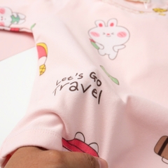 Bộ Bé gái nỉ bông hình họa tiết size 3/10T x24