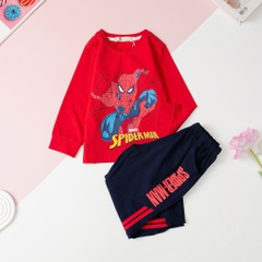 T419 Bộ Bé trai cotton thu đông Siêu nhân, Khủng long size 3/10T