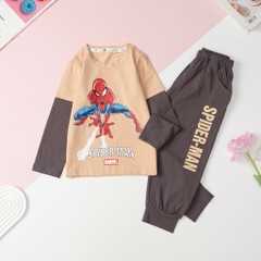 T419 Bộ Bé trai cotton thu đông Siêu nhân, Khủng long size 3/10T