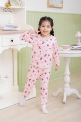 Bộ Bé gái nỉ bông hình họa tiết size 3/10T x24