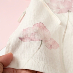 Áo dài Bé gái hoa văn đính ngọc trai size 8/12 tuổi