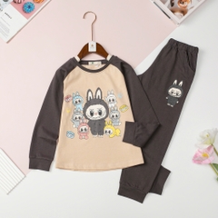 T402 Bộ Bé gái cotton thu đông vải dày size đại 8/16T