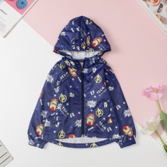 Áo gió trẻ em 2 lớp, hình họa tiết size 6/10 tuổi