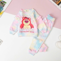Bộ Bé gái nỉ bông viền tay vải loang size 2/8 tuổi