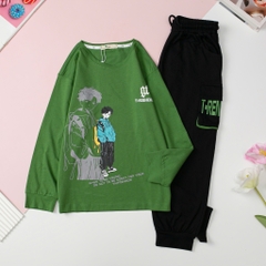 Bộ Bé trai cotton dài tay thu đông size 8/16 tuổi