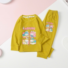 Bộ cotton thu đông BG in Labulu 2/10