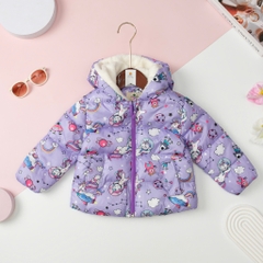 Áo phao Bé gái LITIBABY trần bông hình họa tiết size 2/10T