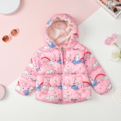 Áo phao Bé gái LITIBABY trần bông hình họa tiết size 2/10T