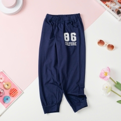 T428 Quần thu đông Bé trai in số 86, chữ size 8 đến 16 tuổi