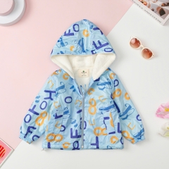 Áo khoác gió Bé trai, bé gái lót lông thỏ size 2/10 tuổi