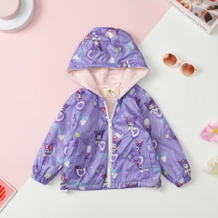 Áo khoác gió Bé trai, bé gái lót lông thỏ size 2/10 tuổi
