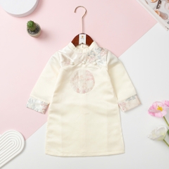 Áo dài gấm Bé trai thêu tròn giữa size 2/14 tuổi