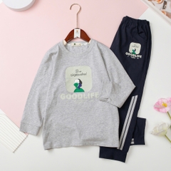 T411 Bộ cotton thu đông Bé trai túi hộp 8/16 tuổi