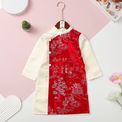 Áo dài Bé trai gấm cao cấp phối thân size 2/12 tuổi