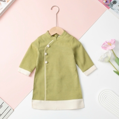 Áo dài Bé trai nhung trơn màu size 6/12 tuổi