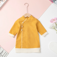 Áo dài Bé trai nhung trơn màu size 6/12 tuổi