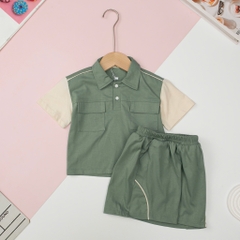 Bộ cotton BT phối tay ngắn 2/12