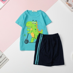 Bộ mùa hè bé trai vải cotton, hoạt hình size 1/7 tuổi
