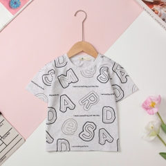 H504 Áo cotton BT ngắn tay in chữ 13/17