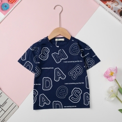 H504 Áo cotton BT ngắn tay in chữ 13/17