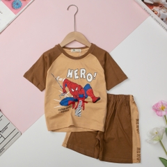 Bộ Bé trai cotton ngắn tay giáp lăng, hình spiderman, labubu, sonic size 2/10 tuổi