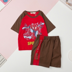 Bộ Bé trai cotton ngắn tay giáp lăng, hình spiderman, labubu, sonic size 2/10 tuổi
