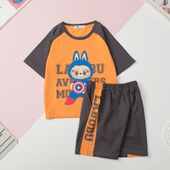 Bộ Bé trai cotton ngắn tay giáp lăng, hình spiderman, labubu, sonic size 2/10 tuổi